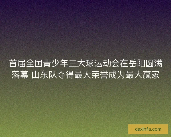 首届全国青少年三大球运动会在岳阳圆满落幕 山东队夺得最大荣誉成为最大赢家